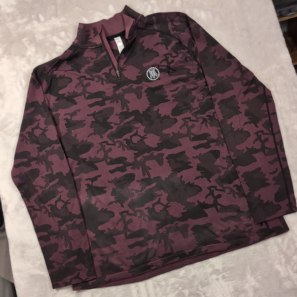 Barstool Sports x UNRL Quarter Zip Pullover Mens L Maroon Camo Performance Golf